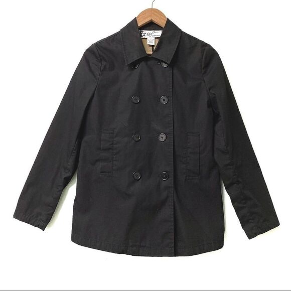 Oleg Cassini Black Double Breasted Coat - Picture 1 of 5